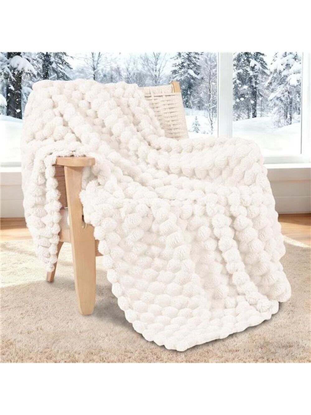 Whale Flotilla Throw Blanket Fuzzy Soft Cozy Warm Jacquard Couch Blanket 50x60